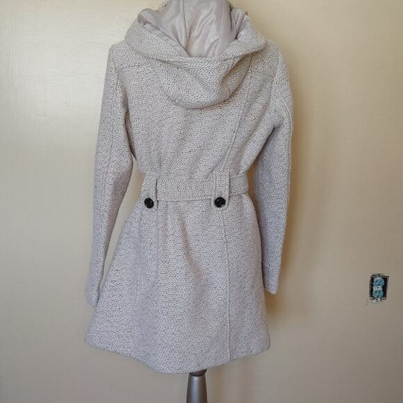 Liz Claiborne Outfitters Light Cream White Size Large L Heavy Button Coat Winter - Picture 4 of 16